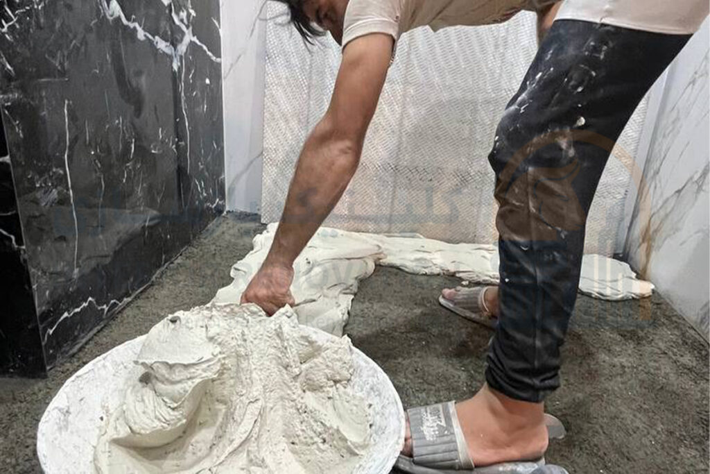 اجرای اسلب کف و بدنه سرویس بهداشتی کلینیک زیبایی جردن